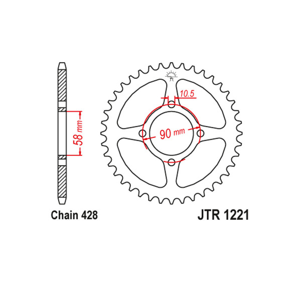 JT JT Rear Sprockets R/W 1221-45